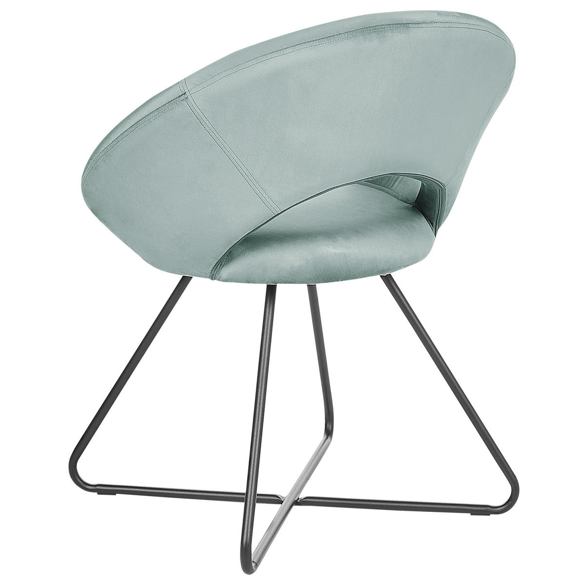 SESSEL Samtstoff Grün Rachel - Grün, Textil/Metall (65/77/57cm) - Beliani