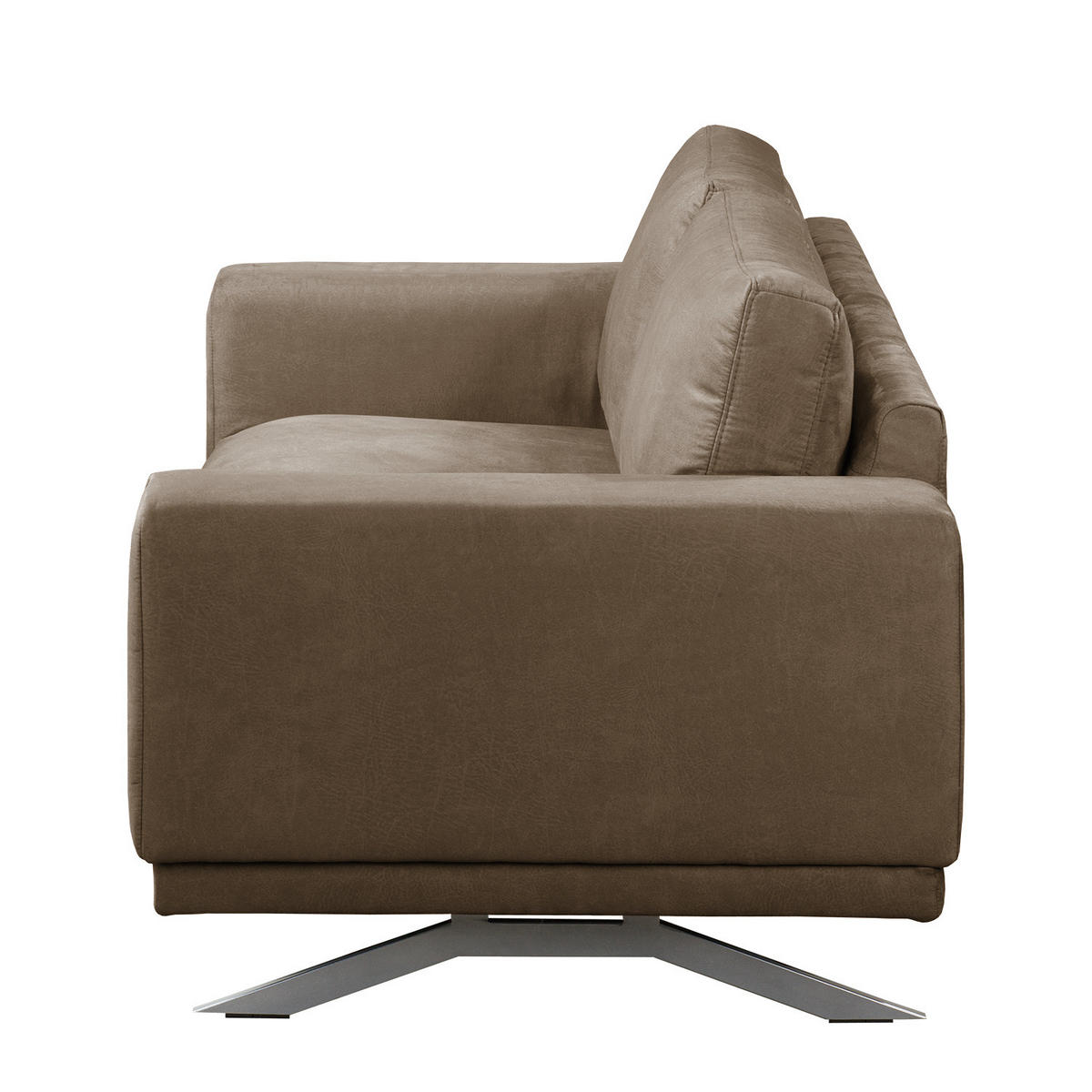 2-SITZER SOFA - Antiklederlook - Beige, Textil (196/81/89cm) - home24