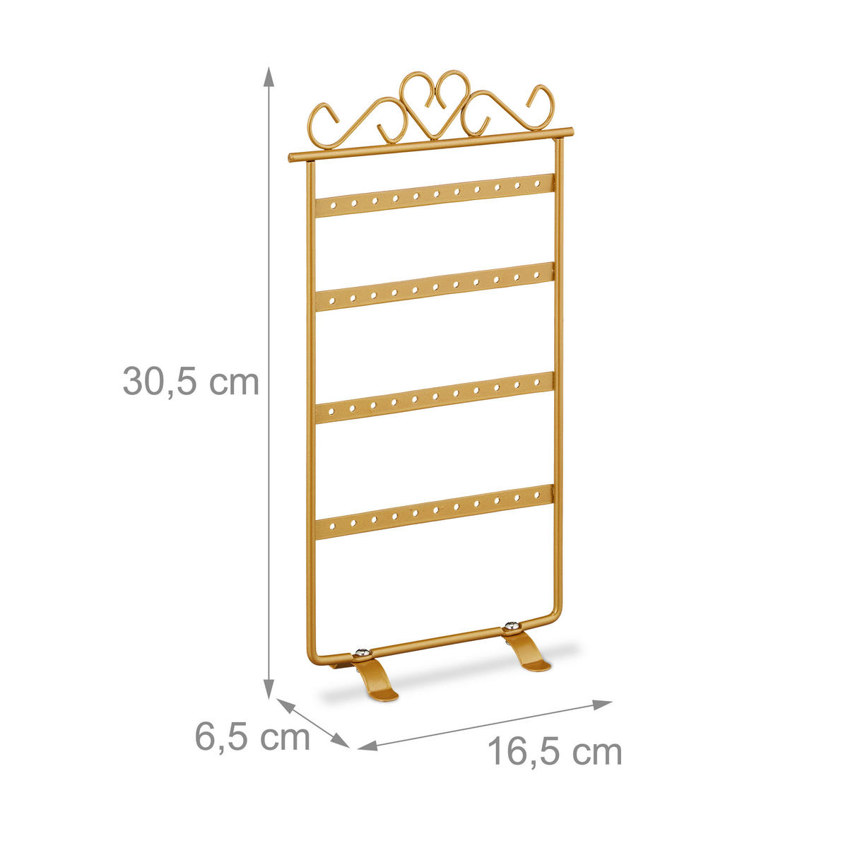 OHRRINGHALTER Metall - Goldfarben, Metall (16.5/30.5/6.5cm) - Relaxdays
