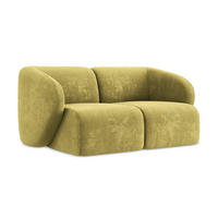 2-SITZER-SOFA Chenille Stoff Grün - Limette/Schwarz, Holzwerkstoff/Kunststoff (174/75/94cm) - Makamii