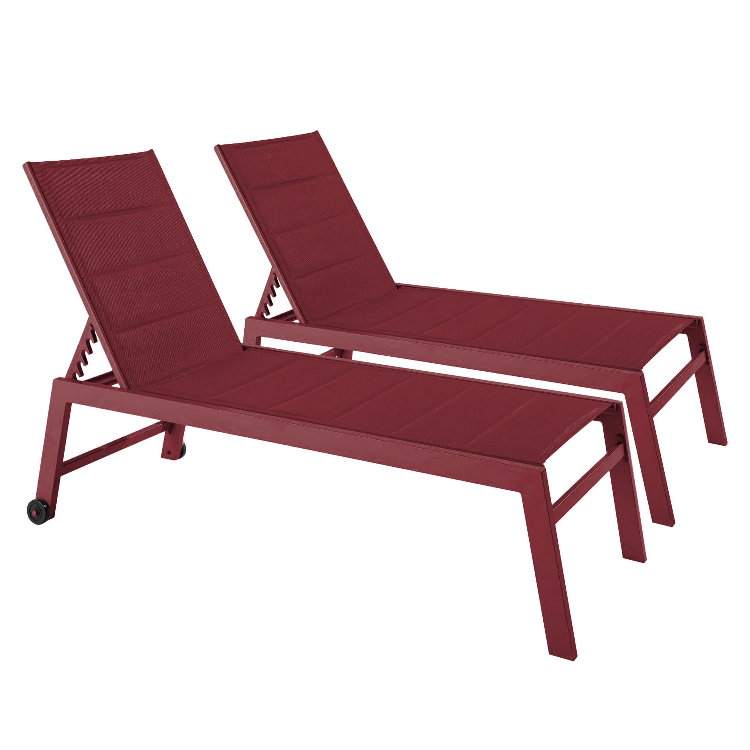 SONNENLIEGE 2-tlg., Lila - Lila, Metall (169/103/65cm) - Oviala