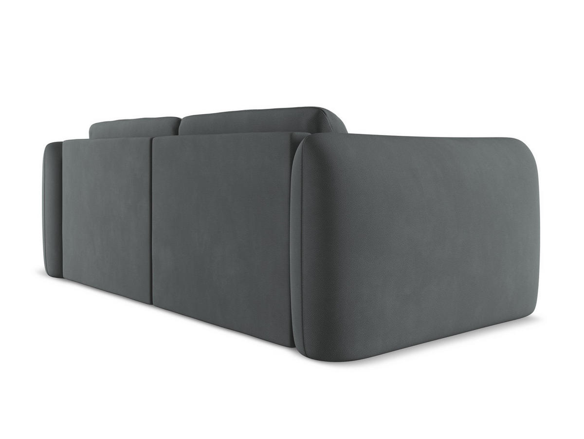 3-SITZER SOFA Chenille Stoff Grau - Schwarz/Graphitfarben, Kunststoff/Textil (210/74/105cm) - Makamii