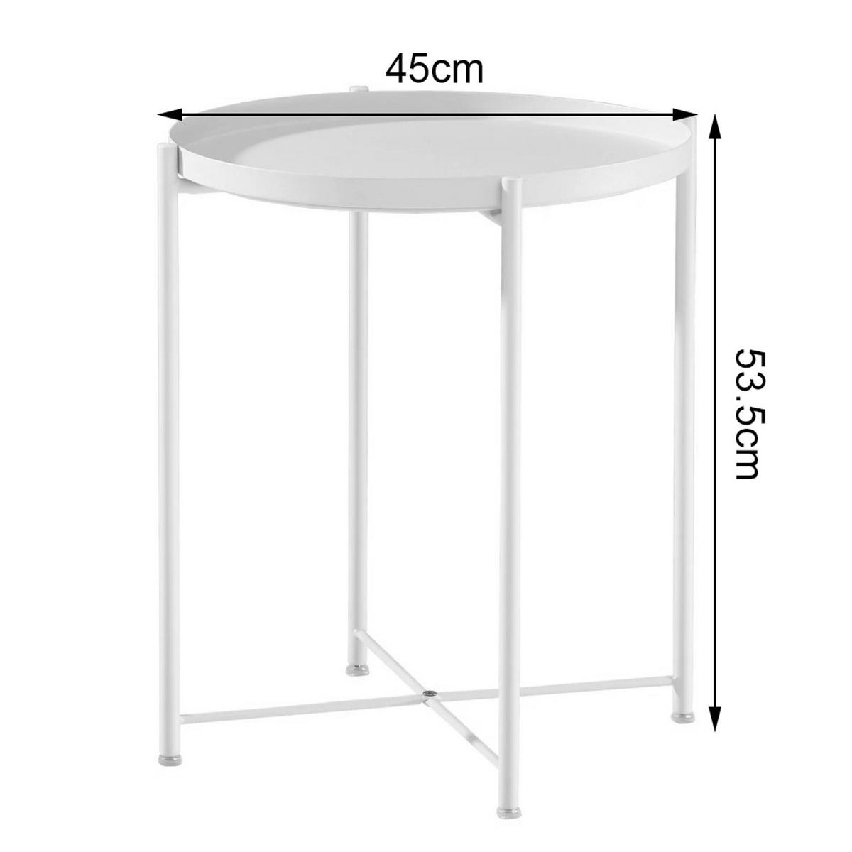 BEISTELLTISCH - Metall - Weiß, Kunststoff/Metall (45/45/53cm) - home24