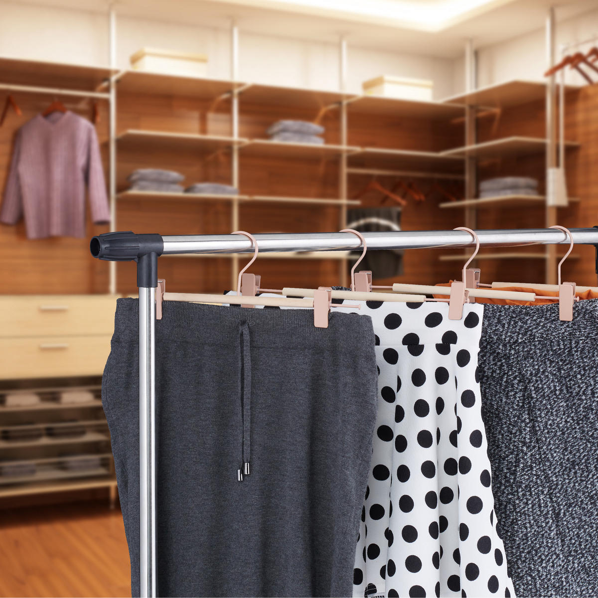 10XVEŠIAKY na nohavice - viacfarebná, kov/drevo (30.5/11.5/3cm) - Relaxdays