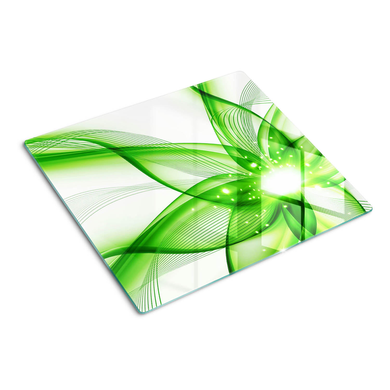 GLASPLATTE 60x52 cm Abstraktion - Grün, Glas (60/0.4/52cm) - TULUP