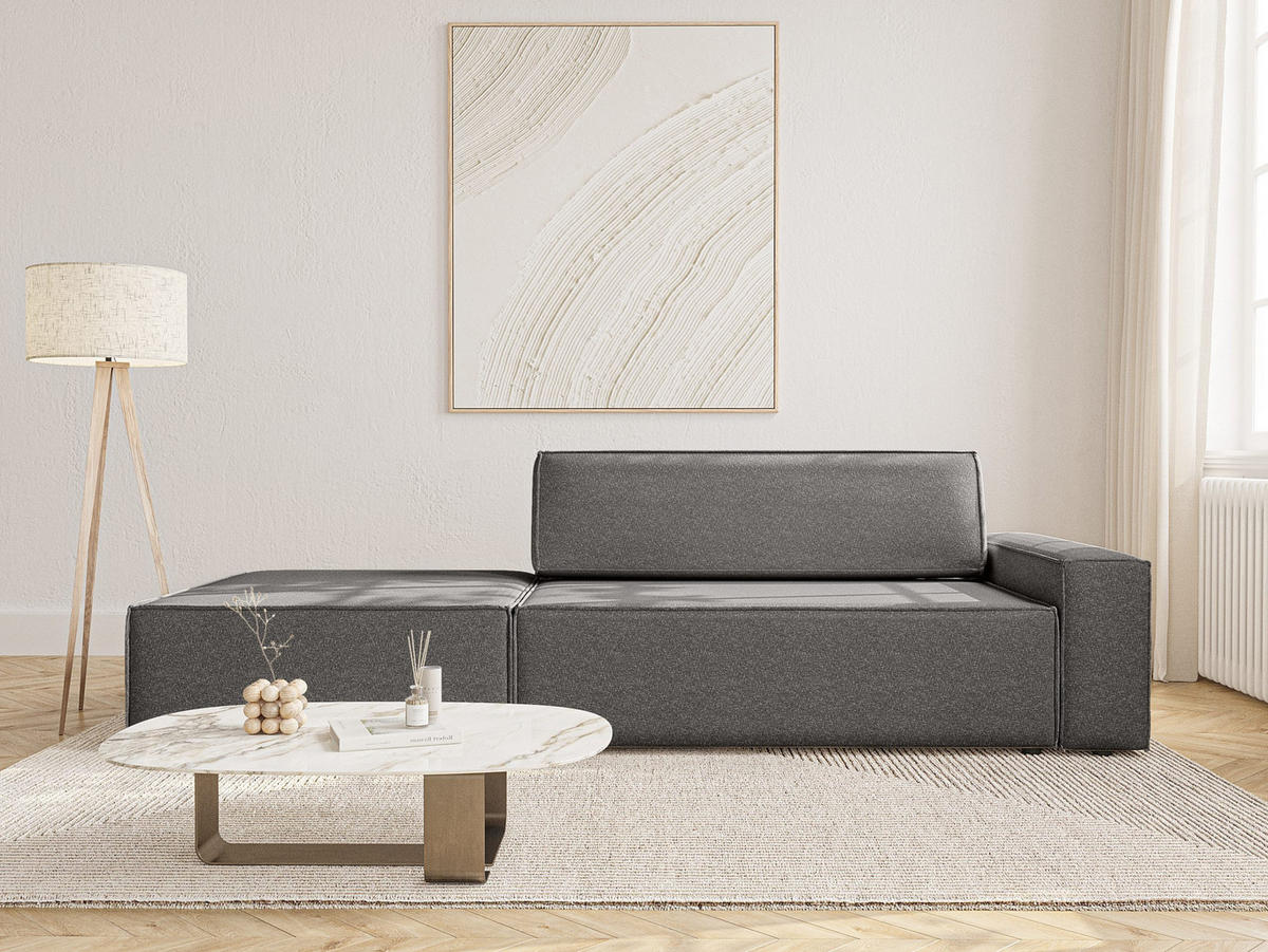 SCHLAFSOFA Lummo Si mit Schlaffunktion, Graphit - Graphitfarben, Textil (263/70/100cm) - Fedve