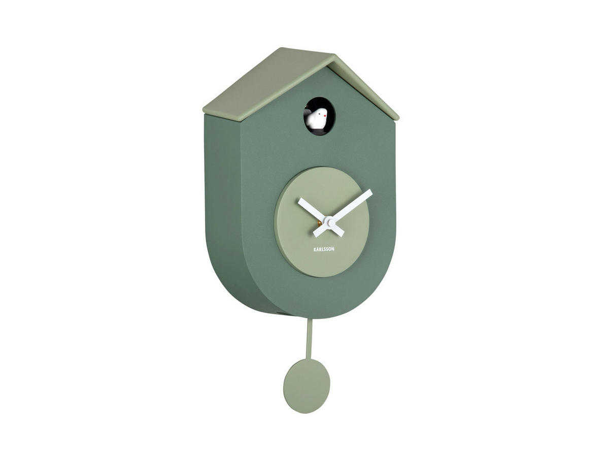 WANDUHR Grato Cuckoo 9/17/33 cm - Grün, Kunststoff (17/33/9cm) - Karlsson