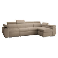 ECKSOFA Boston LCP, Seite: Rechts 1P(65)+2R+LCP - Hellbraun/Silberfarben, Holz/Textil (320/170cm) - MIRJAN24