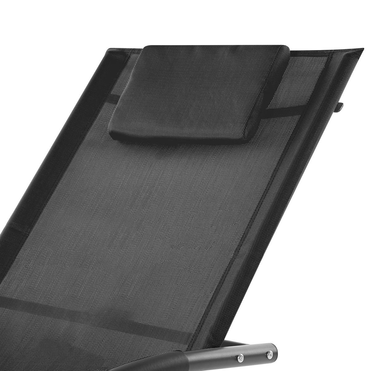 GARTENLIEGE Schaukelfunktion Schwarz Carano II - Schwarz, Metall (60/90/155cm) - Beliani