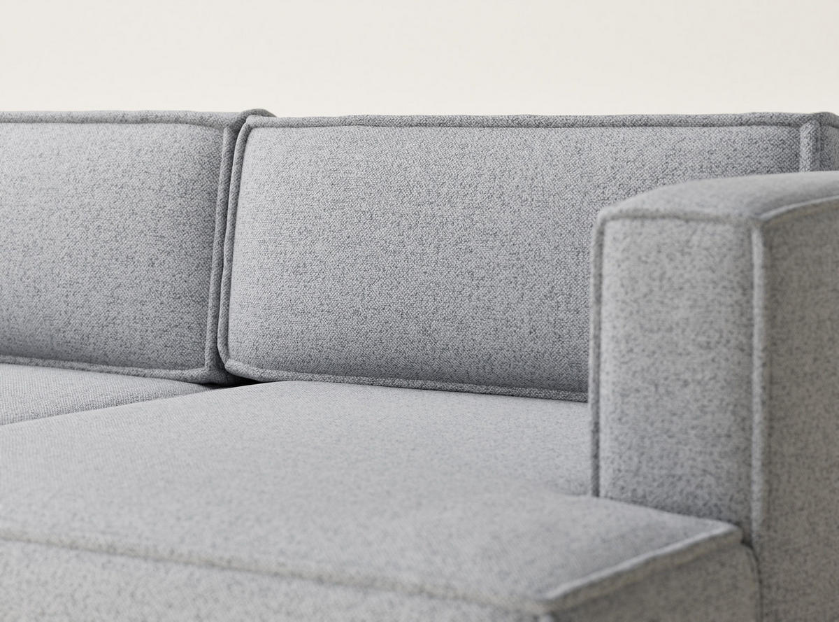 ECKSOFA MIT SCHLAFFUNKTION Velto Hellgrau Webstoff - Hellgrau/Schwarz, Holz/Holzwerkstoff (250/152cm) - Maison de Reve