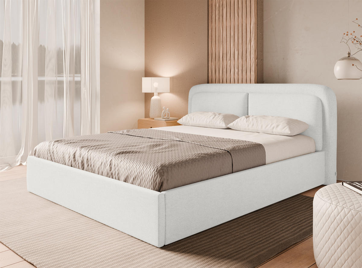 POLSTERBETT Skalo 120x200 cm, Cremeweiß - Creme, Textil (120/200cm) - Fedve
