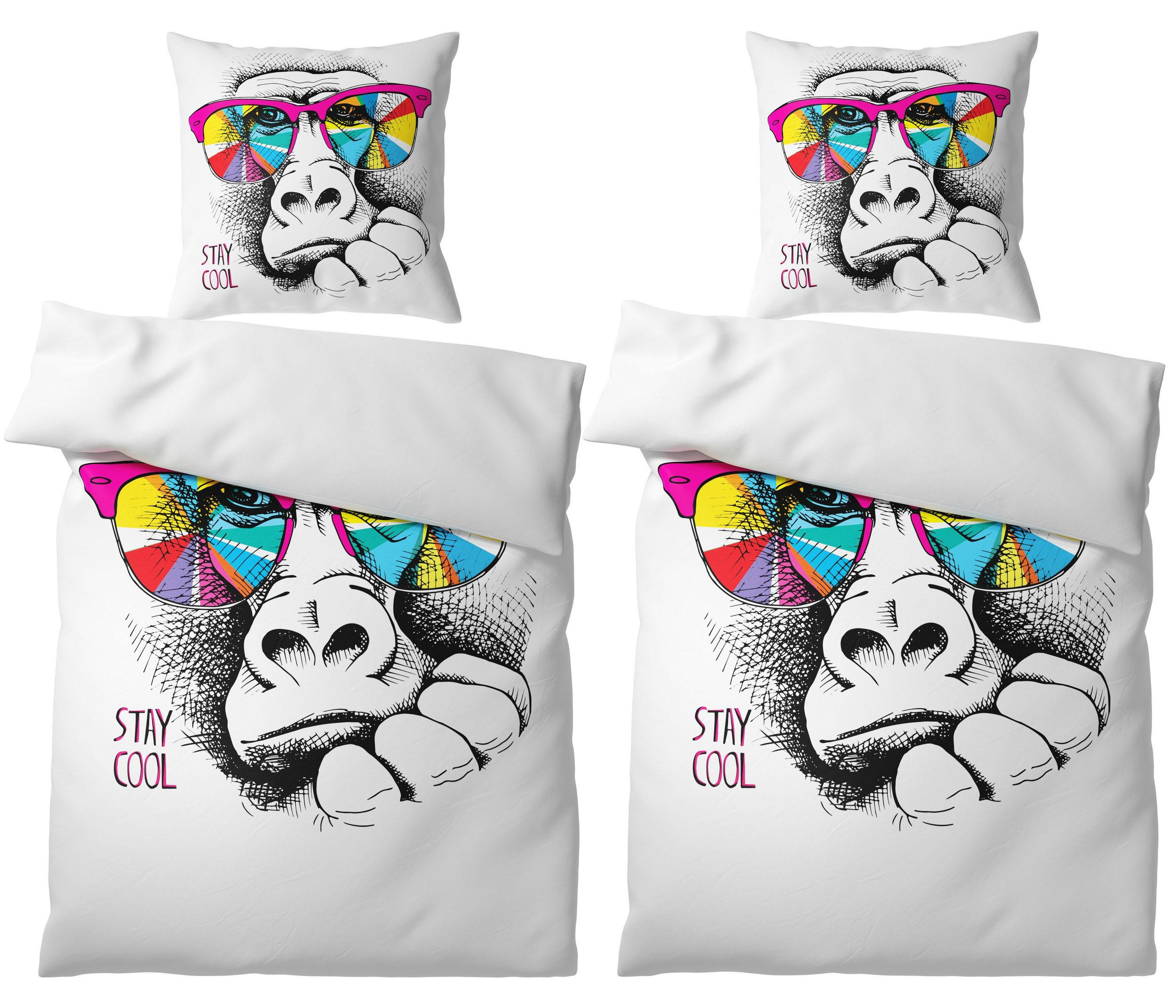 BETTWÄSCHE 4-teilig Stay Cool - Weiß, Naturmaterialien (135/200cm) - Sanilo