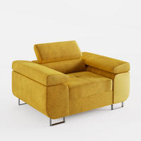 SESSEL VEMO SOLO, in Gelb, Velours-Stoff - Gelb, Textil (135/88/100cm) - Barchello