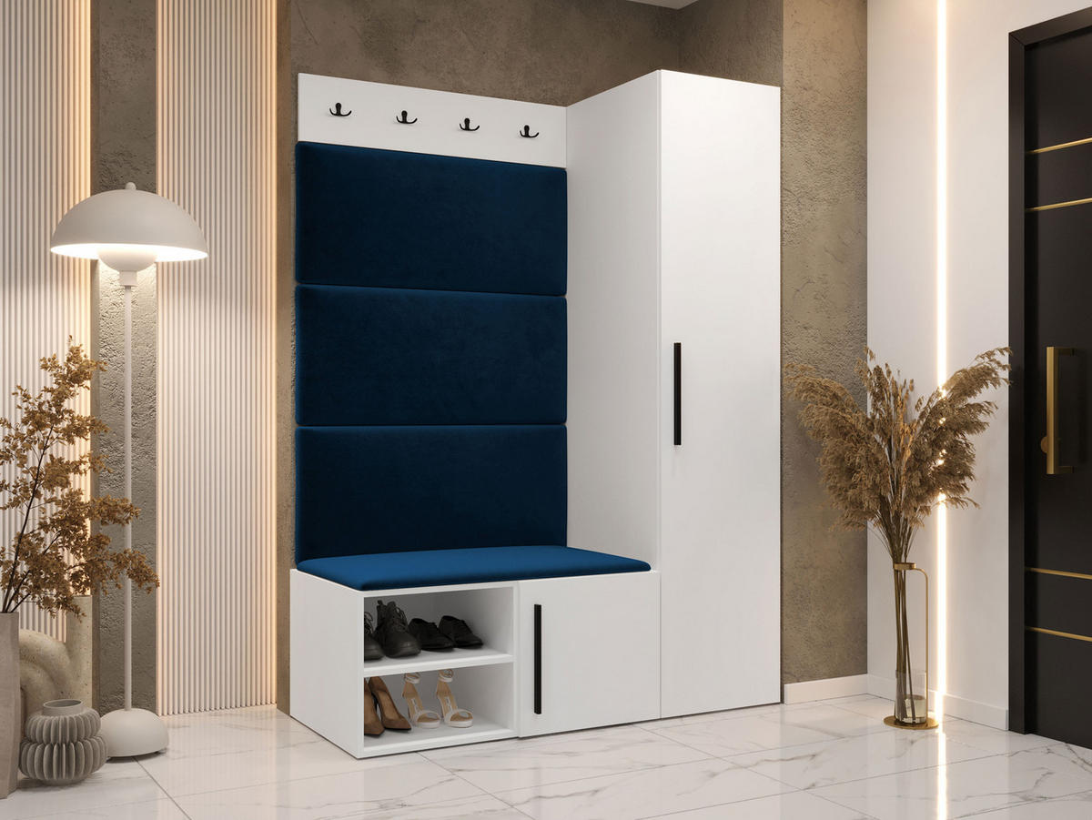 GARDEROBEN-SET Medi II - Blau/Schwarz, Holzwerkstoff/Kunststoff (40/191/50cm) - MIRJAN24