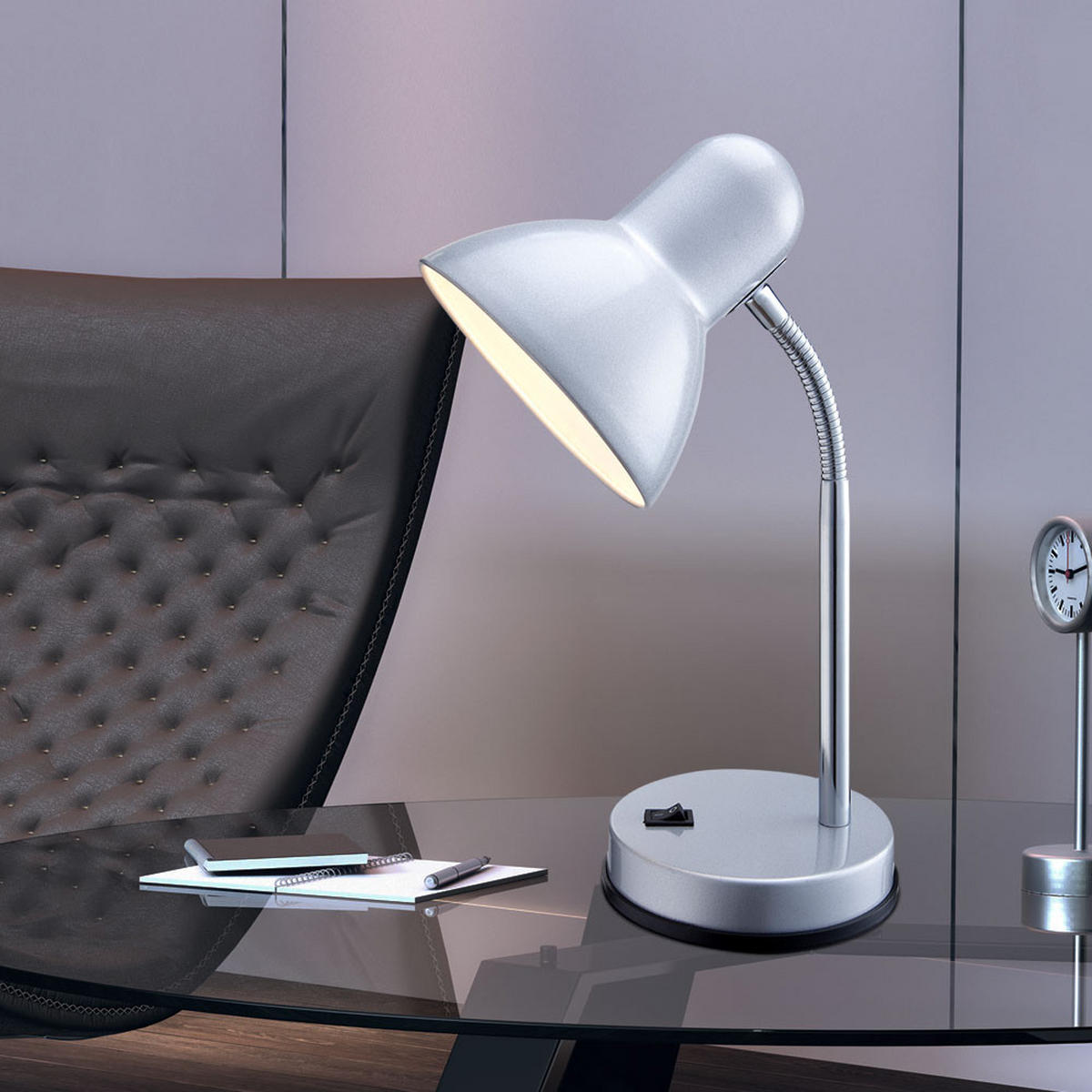TISCHLEUCHTE BASIC Metall Silber - Silberfarben, Metall (21.5/21.5/33cm) - Globo Lighting