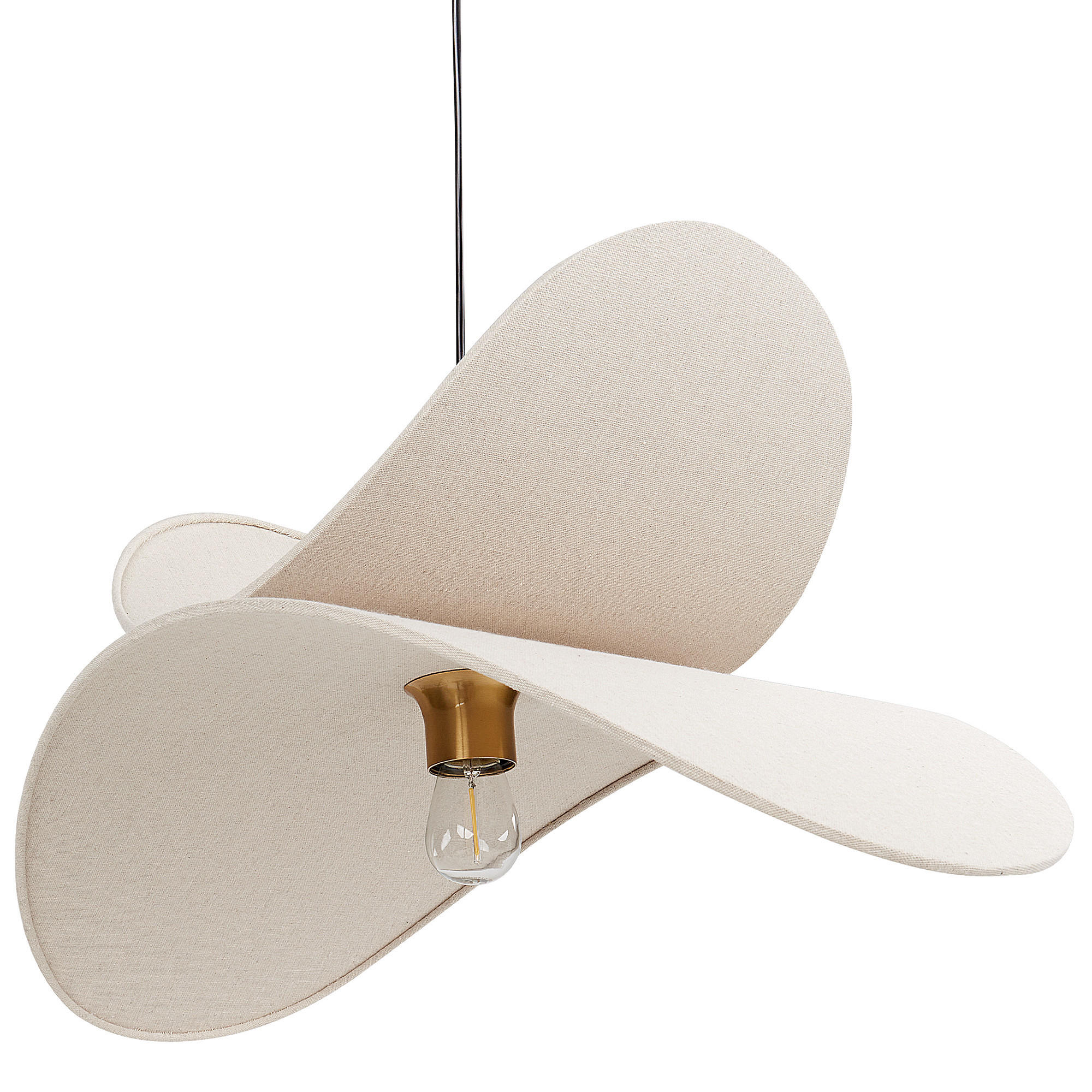 HÄNGELEUCHTE Beige Mascota - Beige/Goldfarben, Textil (61/61/105cm) - Beliani