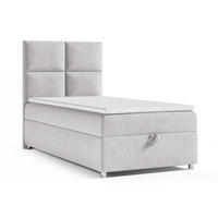 BOXBETT mit Bettkasten Trinity K-2 SINGLE Bonellfederkern inkl. Topper - Silberfarben, Holz/Holzwerkstoff (90/200cm) - Best For Home