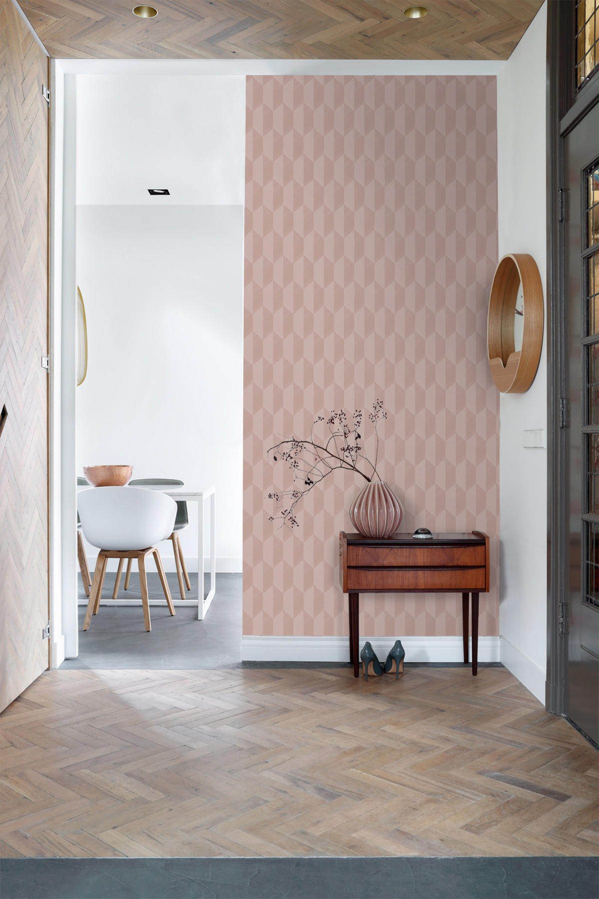 TAPETE 3D Muster 50 x 900 cm - Pink, Papier (50/900cm) - Origin Wallcoverings