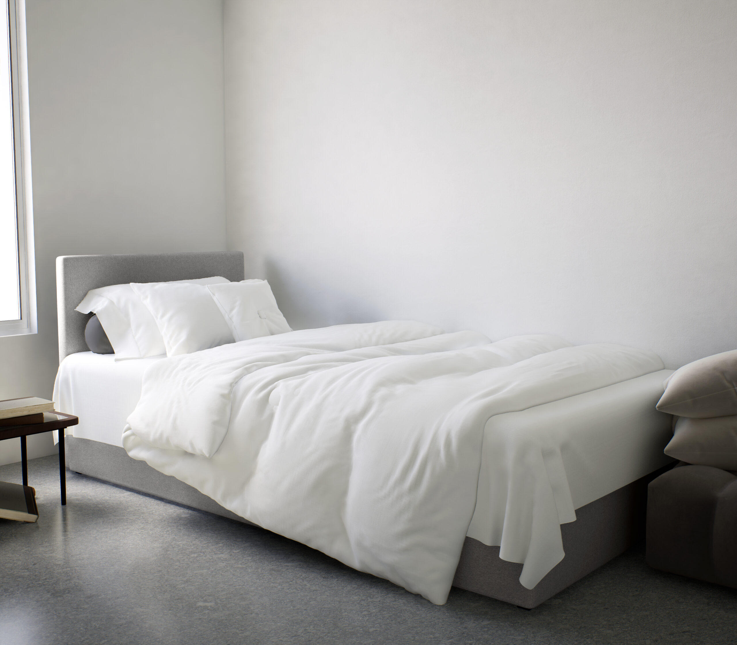 BOXBETT Verdig Mini Basic 100x200 Hellgrau Links - Hellgrau, Holz (100/200cm) - Fedve