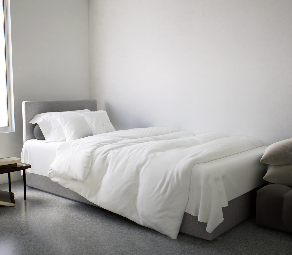 BOXBETT Verdig Mini Basic 100x200 Hellgrau Links - Hellgrau, Holz (100/200cm) - Fedve