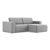 ECKSOFA Rechts Samt Stoff Grau - Creme/Schwarz, Kunststoff/Textil (224/167cm) - Makamii