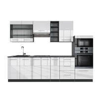 PENTRY Fame-Line Vit högblank/antracit 280 cm , AP Antracit - Antracit/Vit högglans, Träbaserade material (280/153.6/60cm) - Vicco