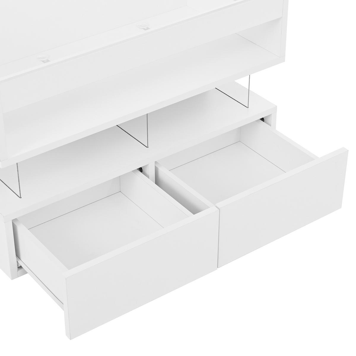 COUCHTISCH höhenverstellbar mit 16-farbiger Beleuchtung in Weiß - Weiß, Holzwerkstoff (70/67/57cm) - OKWISH