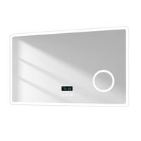 BADSPIEGEL mit Bluetooth Anti-Beschlag mit Integriertem Schminkspiegel 100/60 cm - Weiß, Glas (60/3.5/100cm) - EMKE