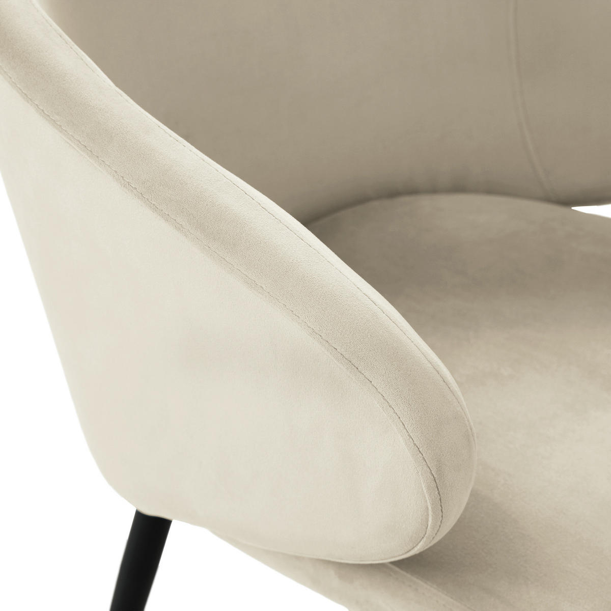 ESSZIMMERSTÜHLE AUDREY (2er Set) - Creme/Schwarz, Textil/Metall (57/77/56cm) - SVITA