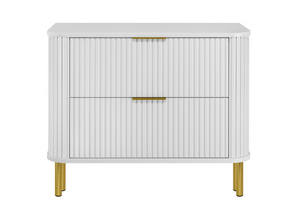 BADEZIMMERSCHRANK : Farbe Weiß, Griff gold, Füße gold, 80 x 41,5 x 66,7 cm - Goldfarben/Weiß, Holzwerkstoff (80/66.7/41.5cm) - 3XE LIVING