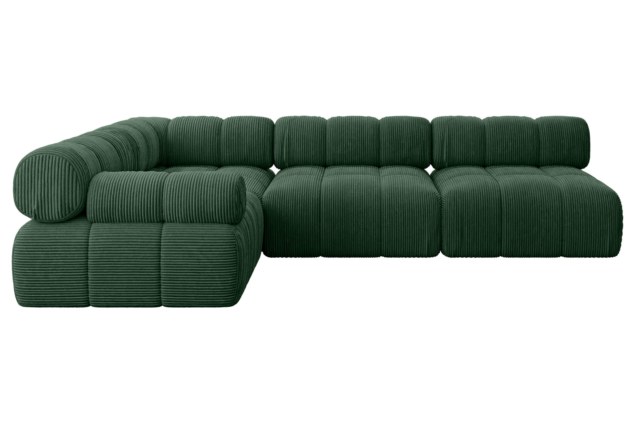 ECKSOFA modulares Sofa Mende-L2 - 285x190x70 cm Grün Cord - Grün, Holzwerkstoff/Textil (285/190cm) - ALTDECOR