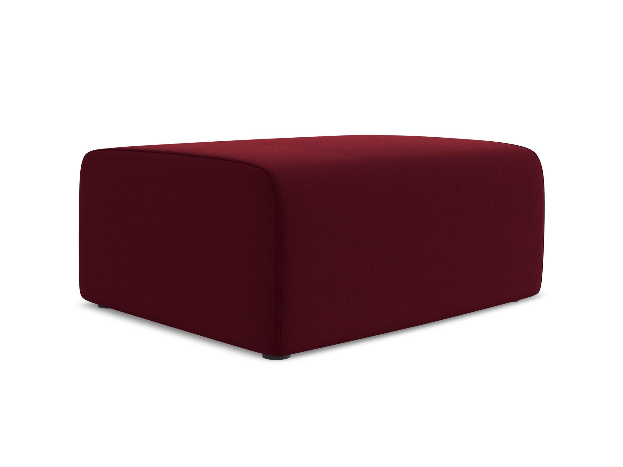 POUF Samt Stoff Rot - Bordeaux/Beige, Kunststoff/Textil (90/80/60cm) - Makamii