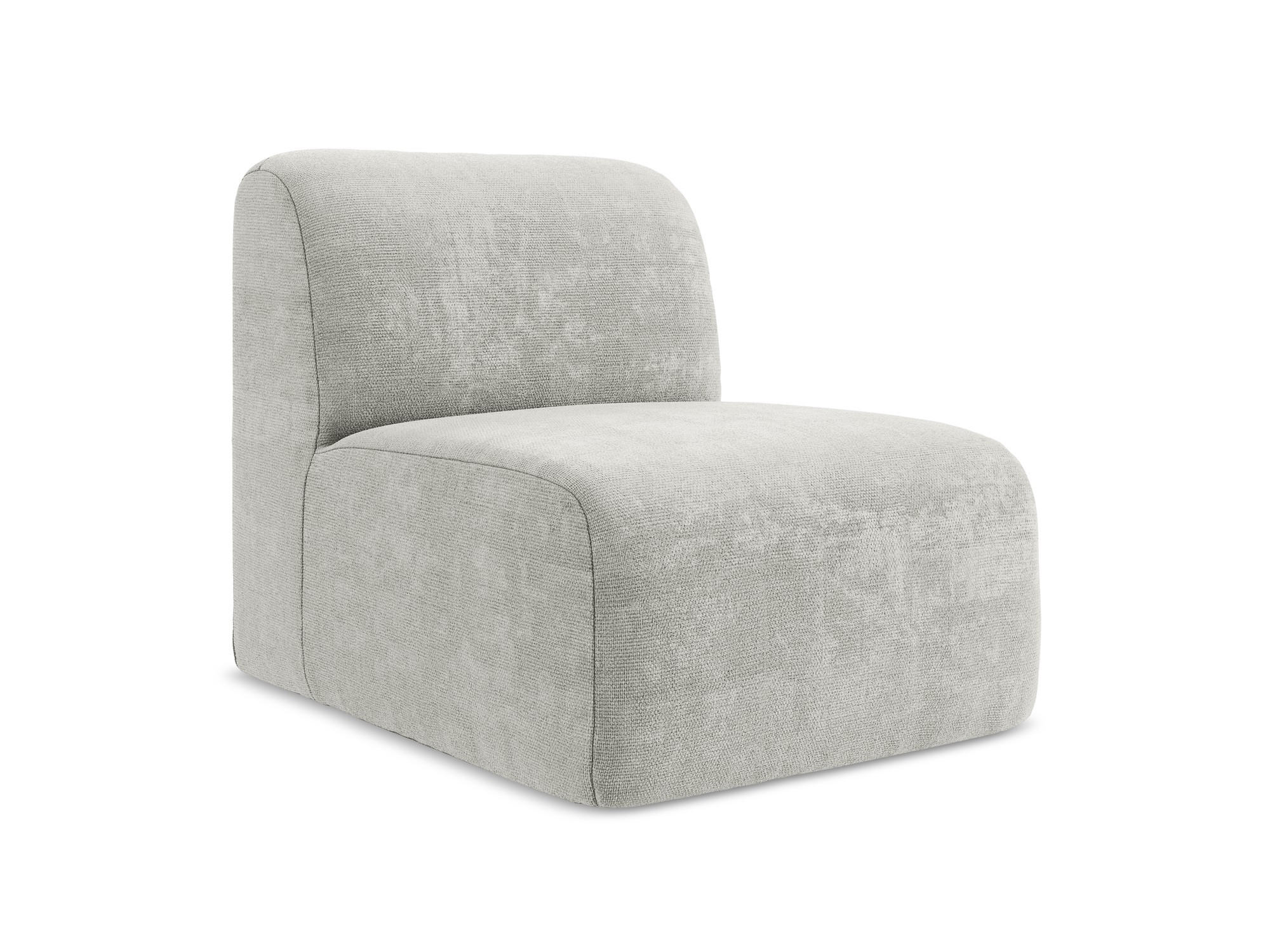 SOFAELEMENT Chenille Stoff Grau - Hellgrau/Schwarz, Holzwerkstoff/Kunststoff (70/75/94cm) - Makamii