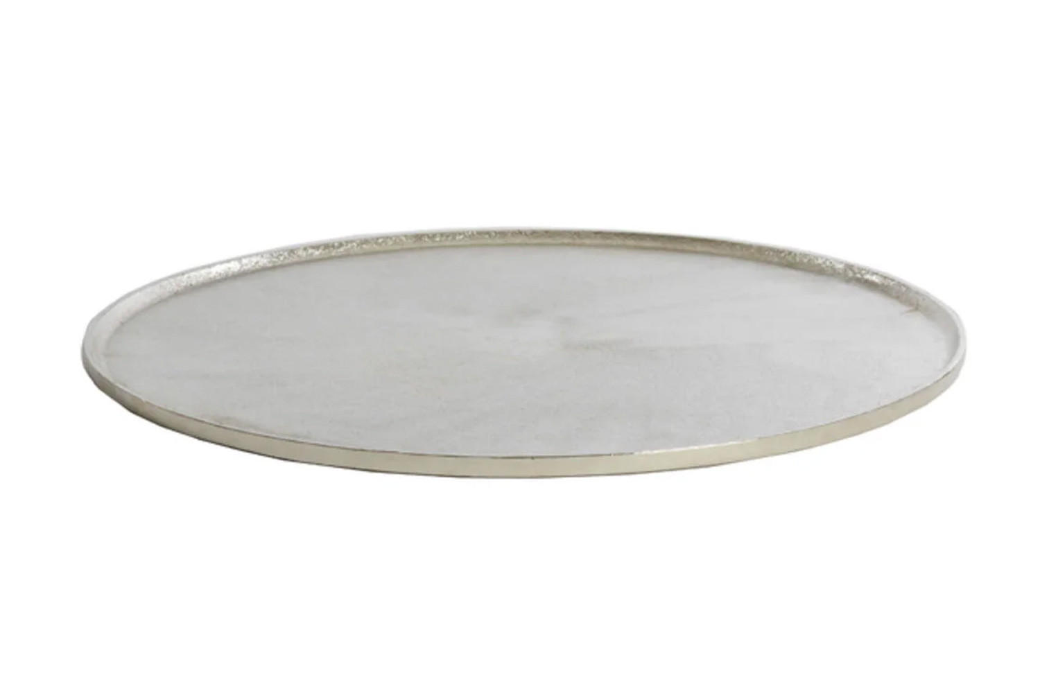 SERVIERPLATTE MAES Ø60x1,5 cm, Silber, Metall - Silberfarben, Metall (60/1.5/60cm) - Light & Living