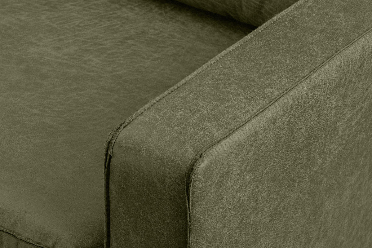 SESSEL INVIA mit Armlehnen auf hohen Metallbeinen vintage, Lederoptik-Stoff, Grün - Schwarz/Grün, Textil (98/87/98cm) - KONSIMO®