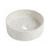 RUNDES Aufsatzwaschbecken aus Terrazzo - Weiß - 39 cm - DUKAT - Schwarz, Stein (39/12/39cm) - Vente-Unique