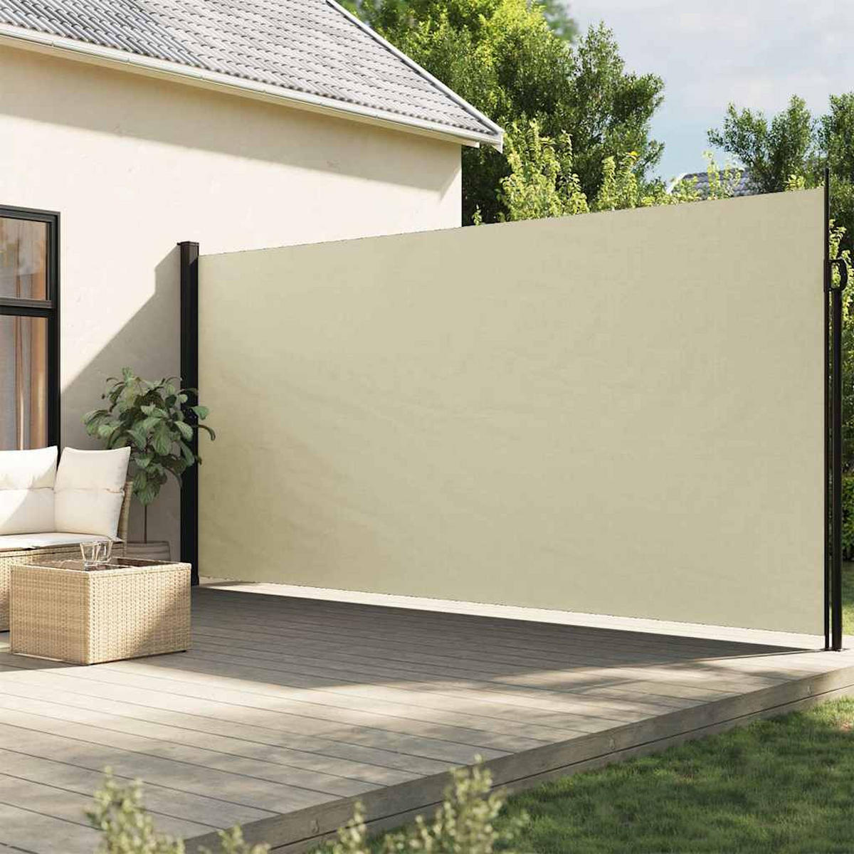 SEITENMARKISE Ausziehbar Creme 200x600 cm - Creme, Textil (600/200/600cm) - furnicato