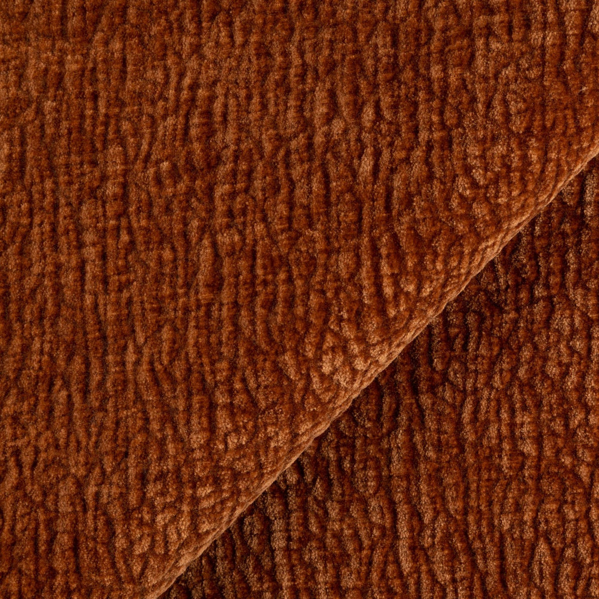 SOFA LUSH Gemusterter Samt Terrakotta 205cm - Dunkelorange/Terracotta, Textil (205/72.5/90cm) - Premium Interiors