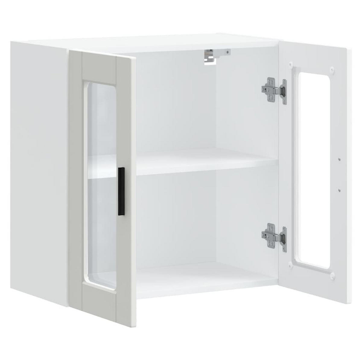 KÜCHENOBERSCHRANK Porto mit 2 Glas Türen 60/31/60 cm aus Holzwerkstoff Weiß - Weiß, Holz (60/60/31cm) - vidaXL