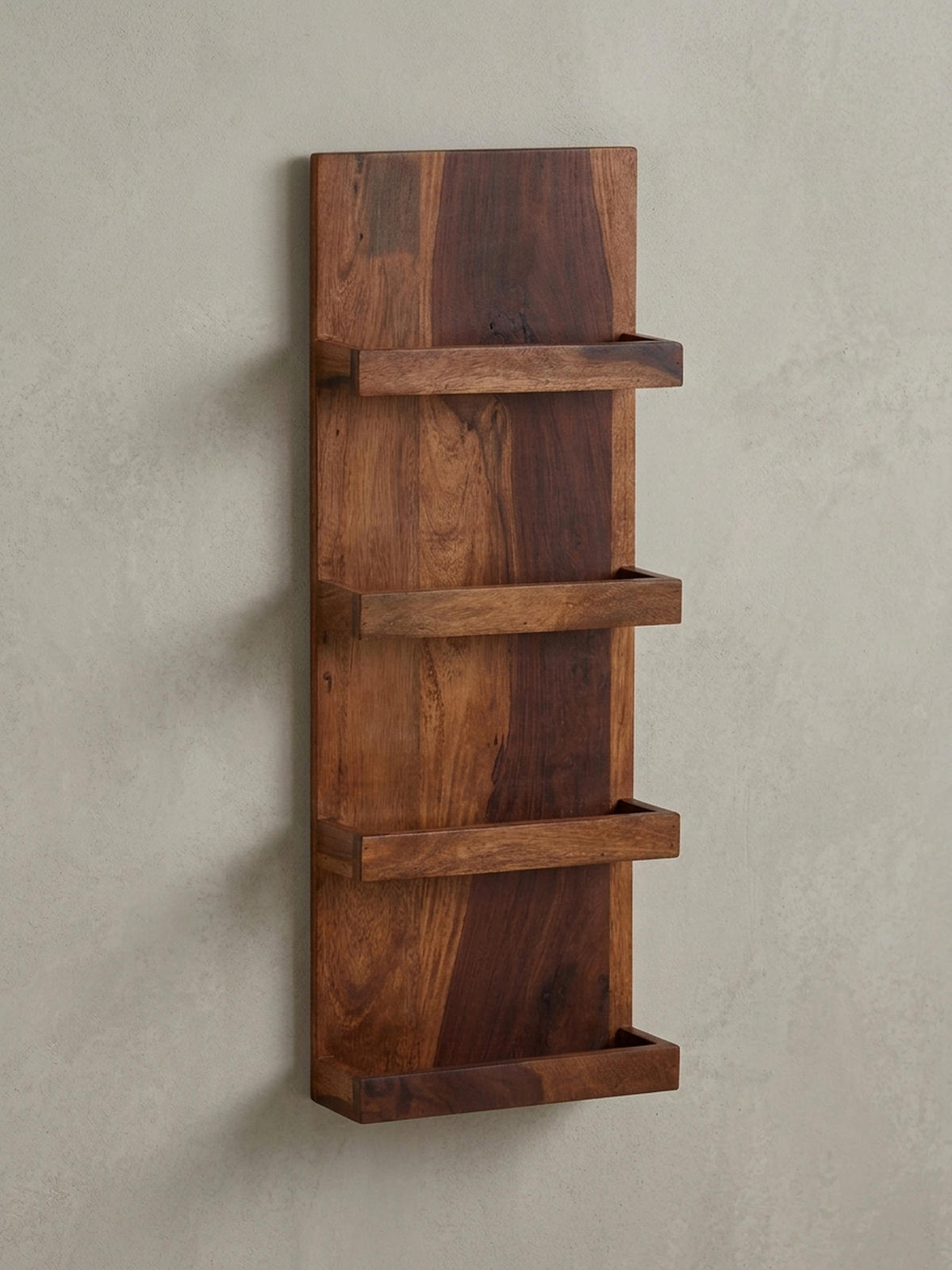 WANDREGAL Massivholz Nachhaltig Handgefertigt - Braun, Holz (30/80/10cm) - KADIMA DESIGN