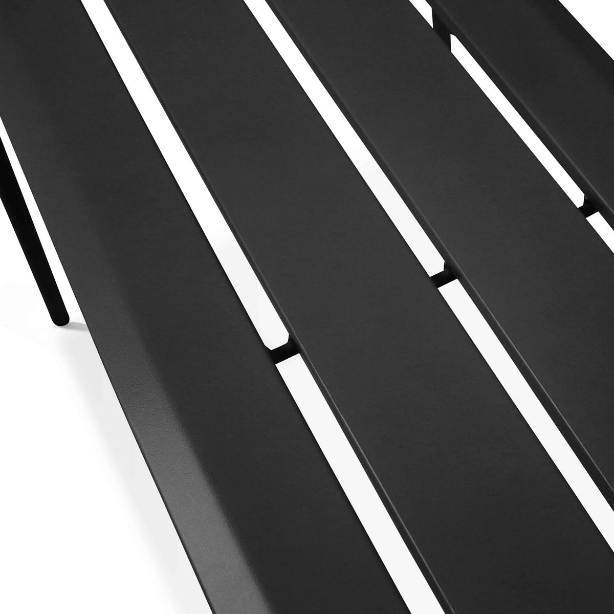 GARTENBANK, Schwarz - Schwarz, Metall (52/46/120cm) - Oviala