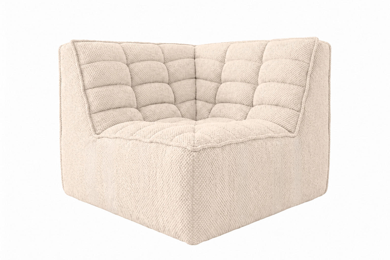 ROHOVÝ MODUL, plyšová tkanina Pop, Krémová, LAZY - krémová, dřevo (93/76/93cm) - Kaiser Möbel