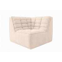 ROHOVÝ MODUL, plyšová tkanina Pop, Krémová, LAZY - krémová, dřevo (93/76/93cm) - Kaiser Möbel