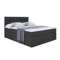 BOXSPRINGBETT BERO KING - 180x200 - H3/H4 - Schwarz - Schwarz, Holzwerkstoff (180/200cm) - ALTDECOR