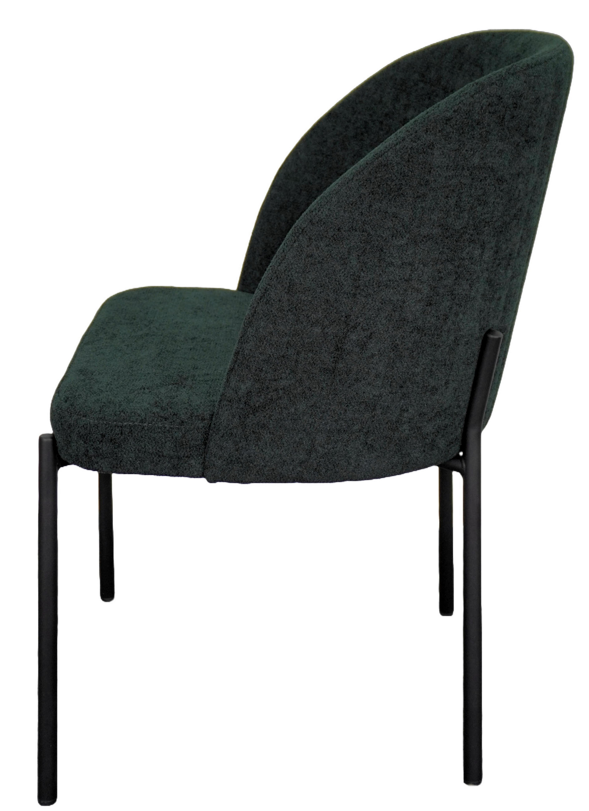 STUHL Kris bouclé grün - Schwarz/Grün, Textil/Metall (53/84/53cm) - INKA furniture