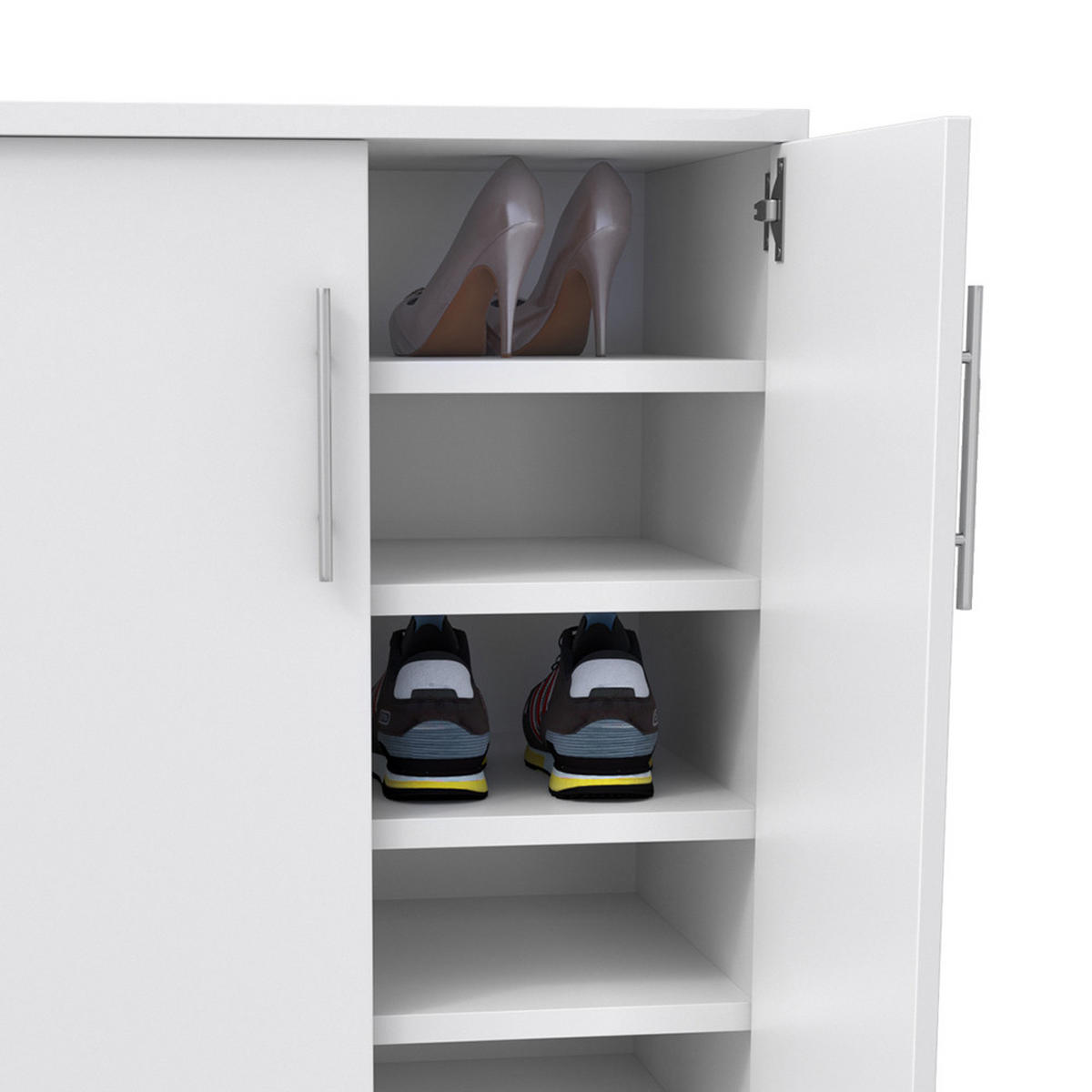 SCHUHSCHRANK Dalia Weiß 56 x 108 cm - Weiß, Holzwerkstoff (56/108/40cm) - Vicco