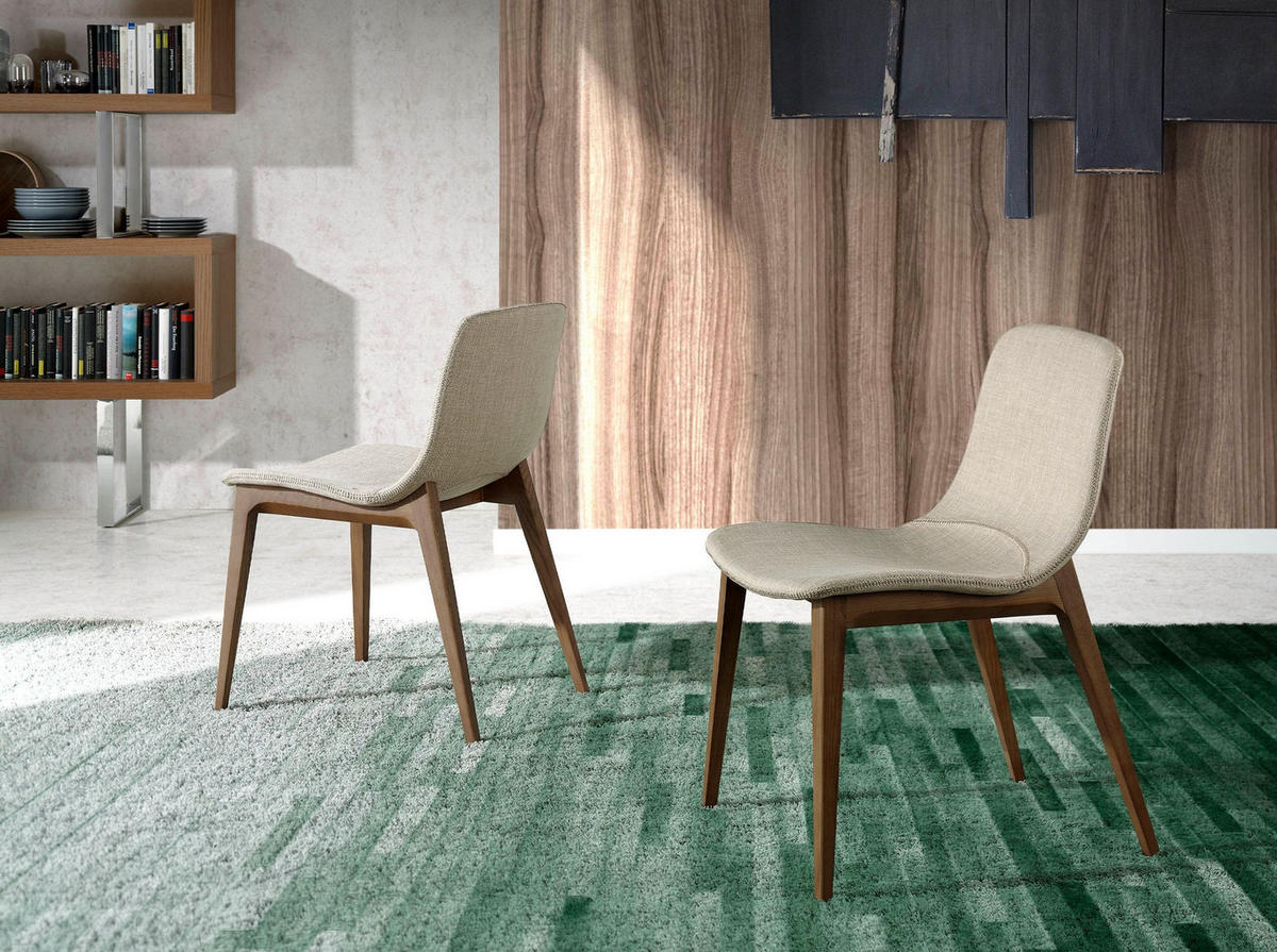 STUHL aus beigem Stoff - Beige/Braun, Holz/Textil (60/78/48cm) - ANGEL CERDA