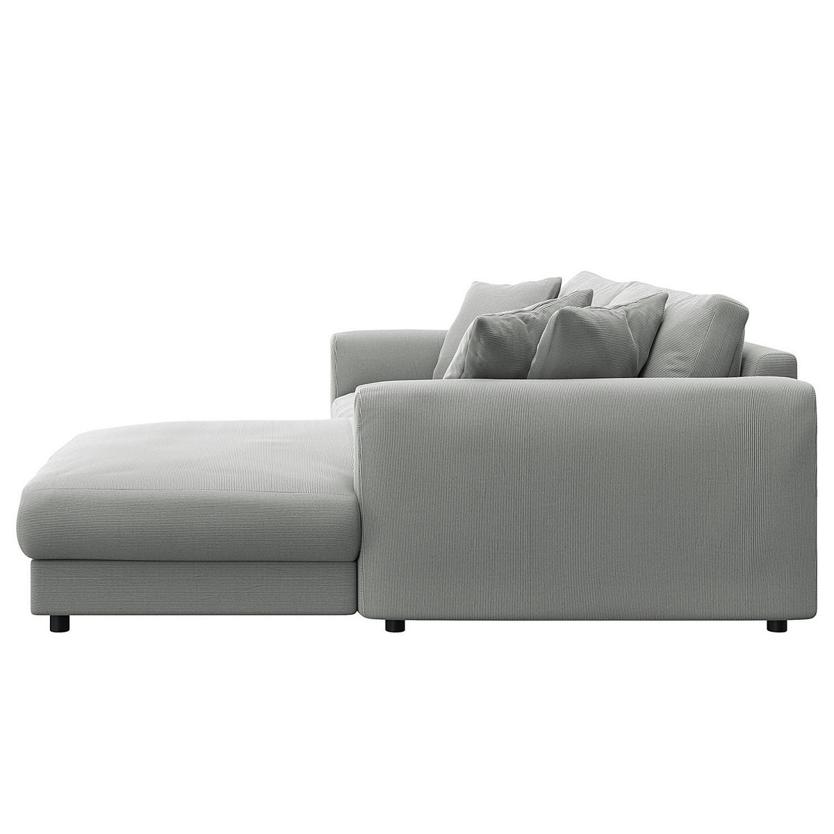 ECKSOFA mit Longchair - Schwarz/Grau, Kunststoff/Textil (238/183cm) - home24