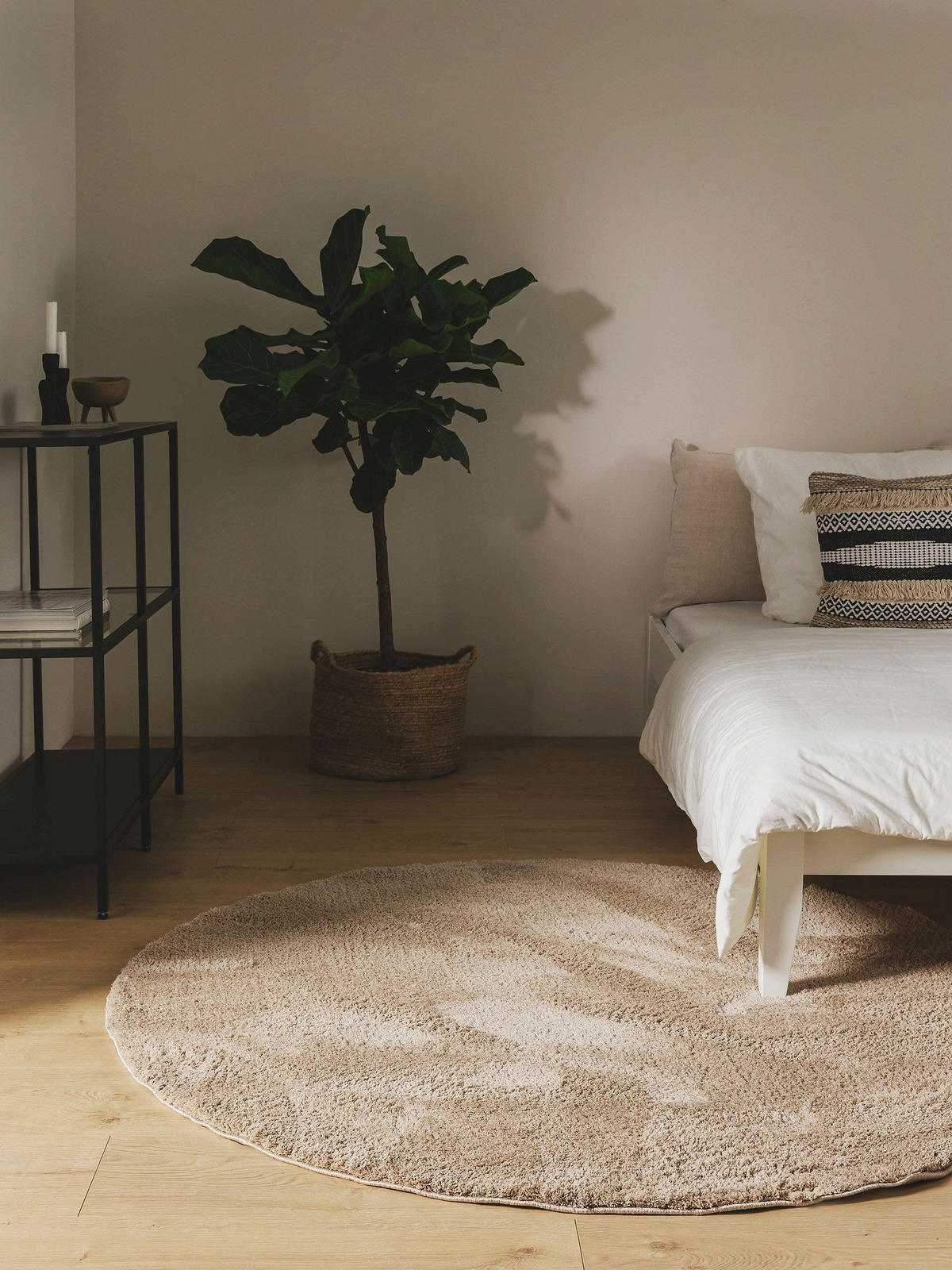 HOCHFLORTEPPICH rund Soda Beige ø 200 cm rund - Beige, Textil (200/200cm) - benuta Nest