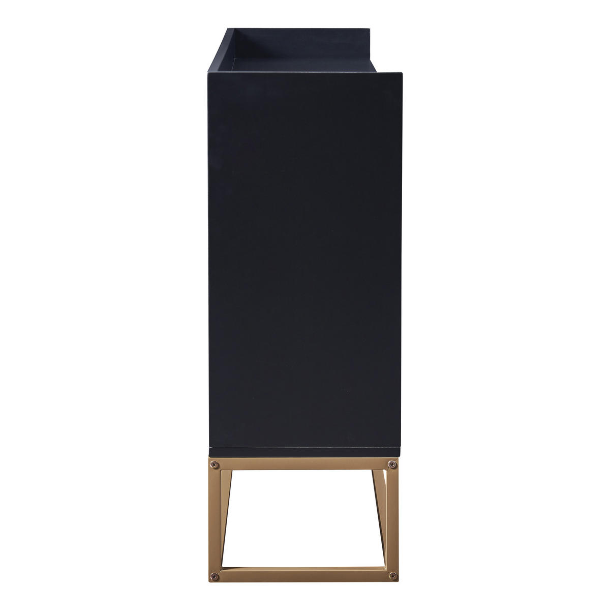 KOMMODE niedrig 4 Türen Einlegeböden Stauraum schwarz - Schwarz, Holz (30/80/120cm) - Fortuna Lai